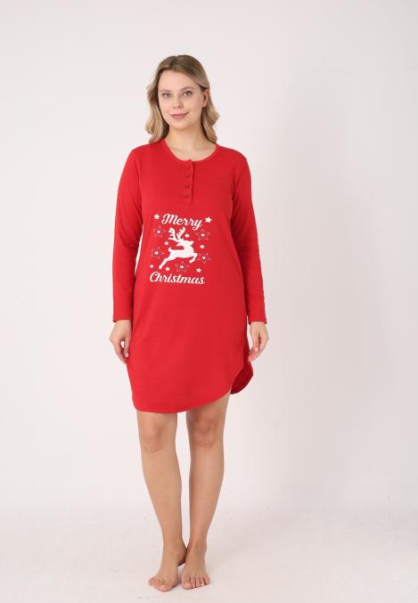 Camasa de noapte Craciun,Imprimeu Ren,En-gros